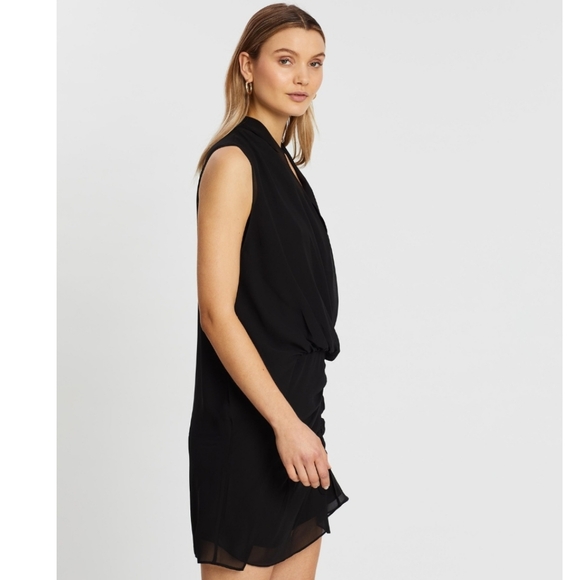 All Saints Cathea Cowl neck Black Sleeveless Dress - Picture 2 of 11